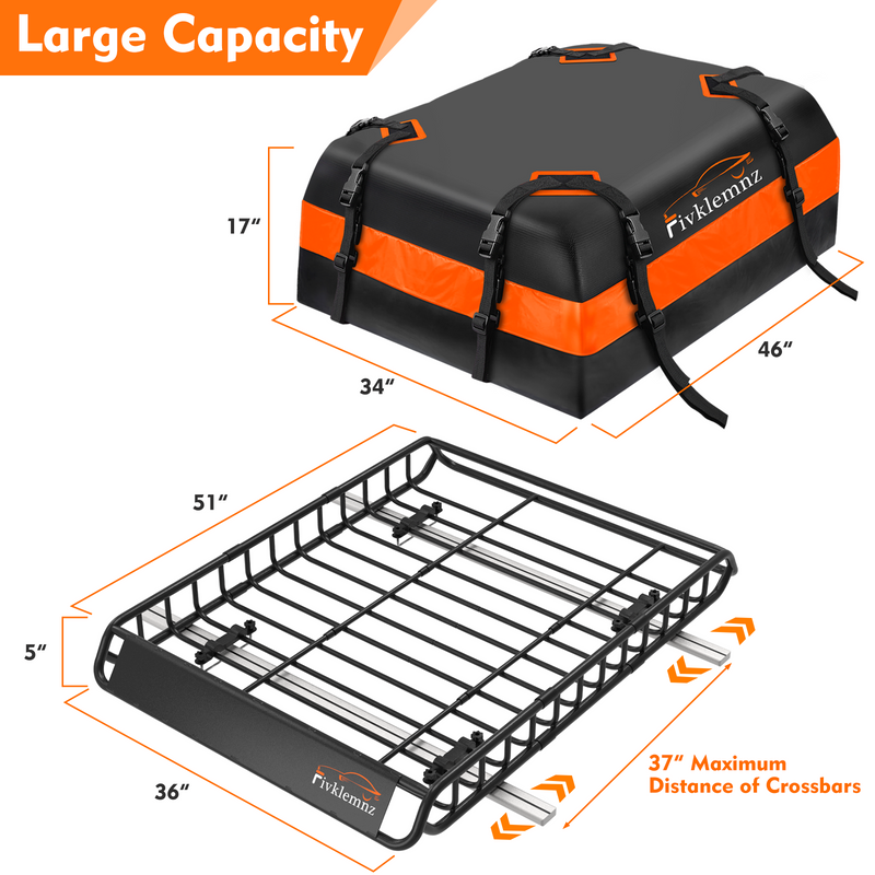 Generic Huge Waterproof Car Roof Top Rack Bag Cargo Carrier Luggage Storage  Travel Bag